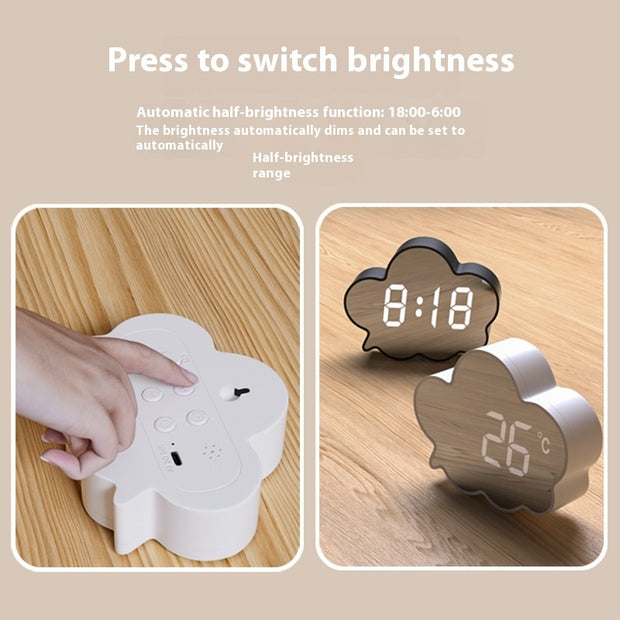 Simple Cloud Mirror Clock Intelligent Voice-controlled Induction Alarm Clock